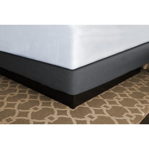 Designer Décor Box Spring QuickWrap, PolyLinen Sawgrass, Hotel King 5", 72x80x5-6.5", Graphite